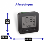 TFA Jente zwart 7 cm radiogestuurde wekker